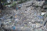 Kinshasa : la rivière Gombe inondée de bouteilles en plastique