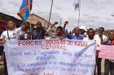Agression Rwandaise : les forces sociales du Kasaï central dans la rue pour soutenir les FARDC