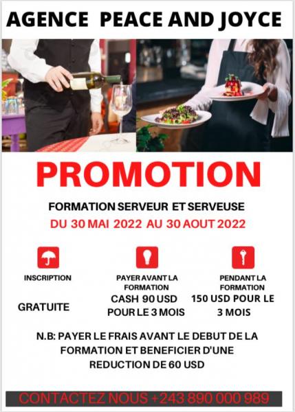 PROMOTION FORMATION HOTESSE ET SERVEUSE 