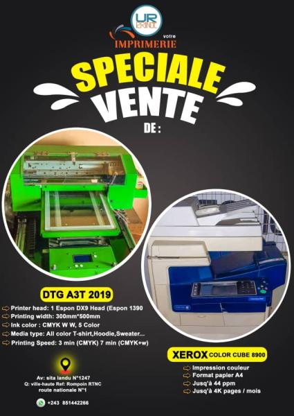 Imprimante DTG 2019 A3T tR7S BON PRIX VENTE  LETAT