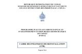 Rapport Final du Cadre des Politiques de Réinstallation (CPR) du PASEA